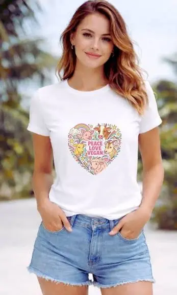 Women’s White Cotton T-Shirt (Relaxed   Fit )